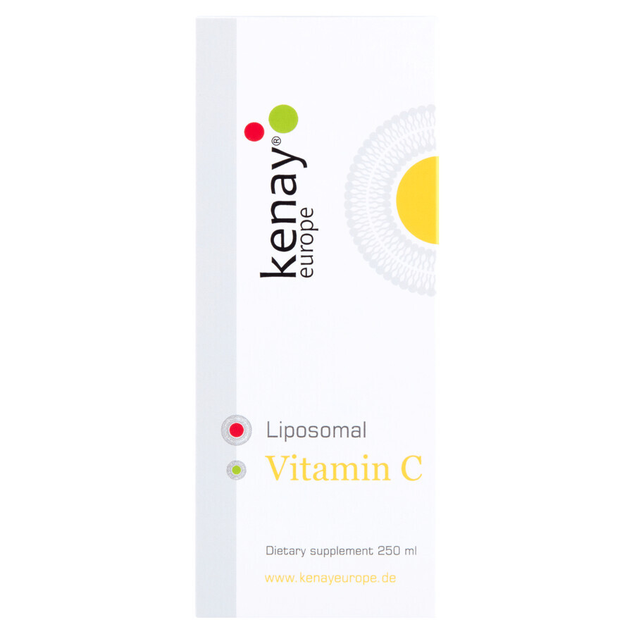 Kenay Liposomal Vitamin C, vitamina C 1000 mg, sabor naranja, 250 ml