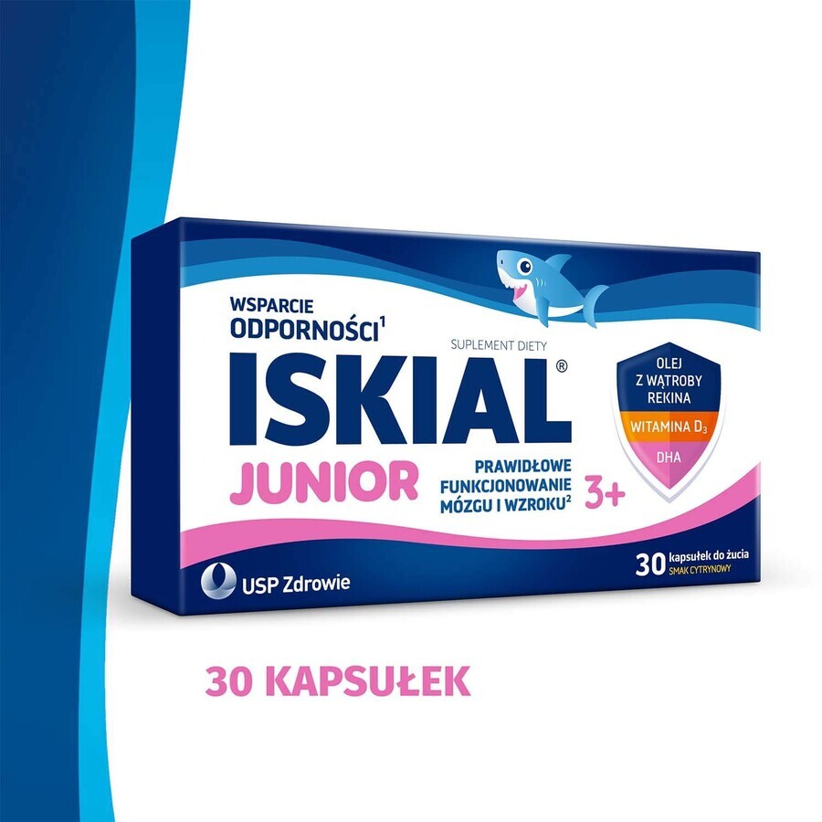 Iskial Junior, vanaf 3 jaar, citroensmaak, 30 kauwcapsules