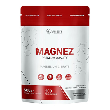 Wish Magnesium, magnesium citrate, 500 g