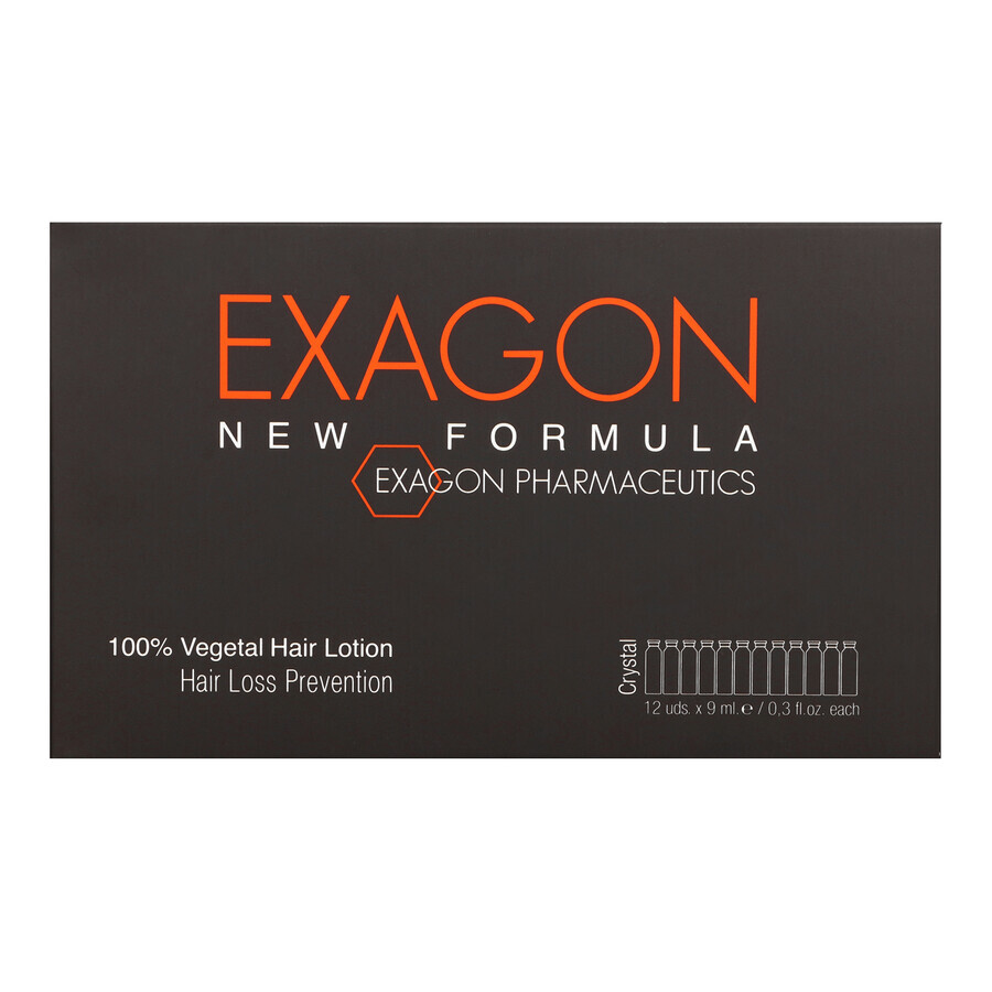 Exagon New Formula, Behandlung von Haarausfall, Ampullen, 12 x 9 ml