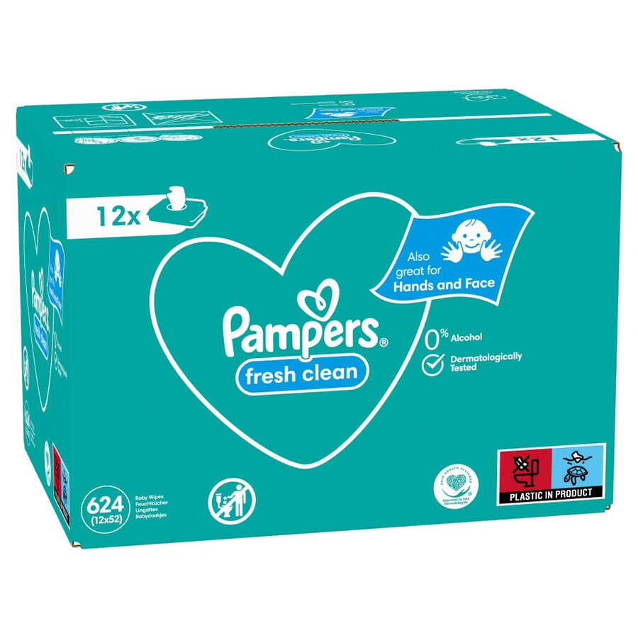 Pampers Fresh Clean, Feuchttücher, 12 x 52 Stück