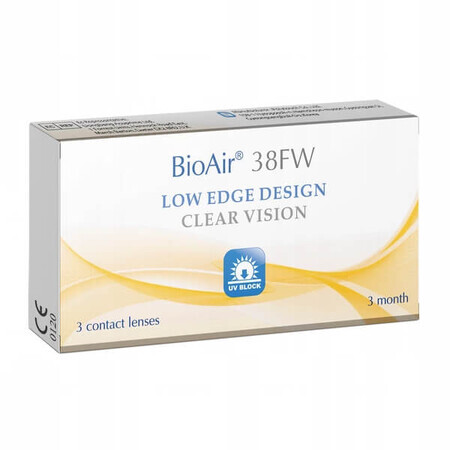 BioAir 38FW, contact lenses, quarterly, -2.00, 3 pcs