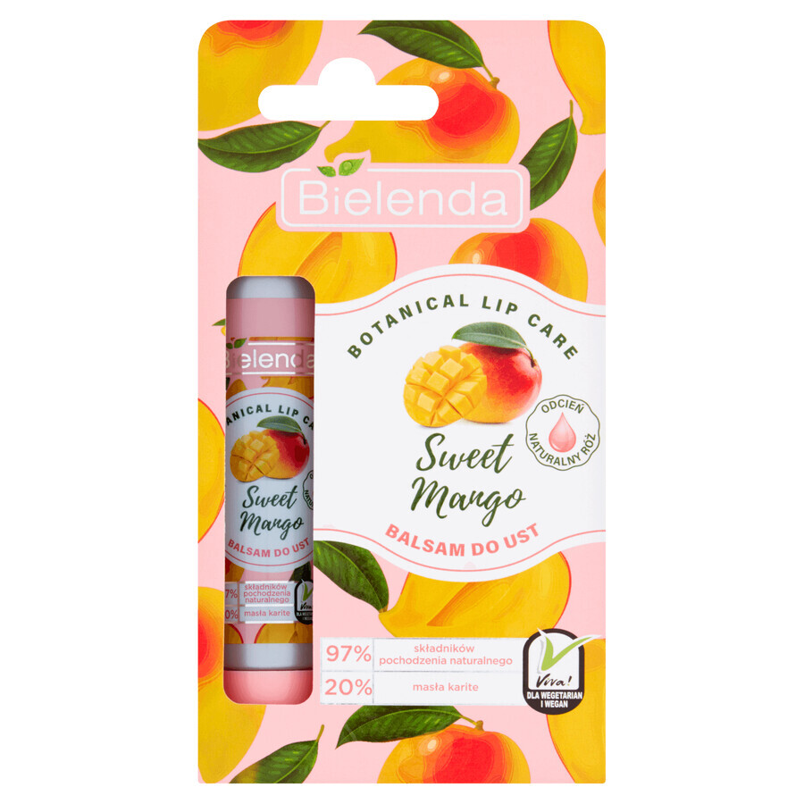 Bielenda Botanical Lip Care, Lip balm with sweet mango, natural pink shade, 10 g