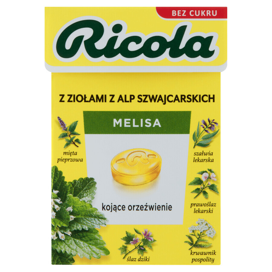 Ricola Melissa, bomboane elvețiene pe bază de plante, fără zahăr, 27.5 g