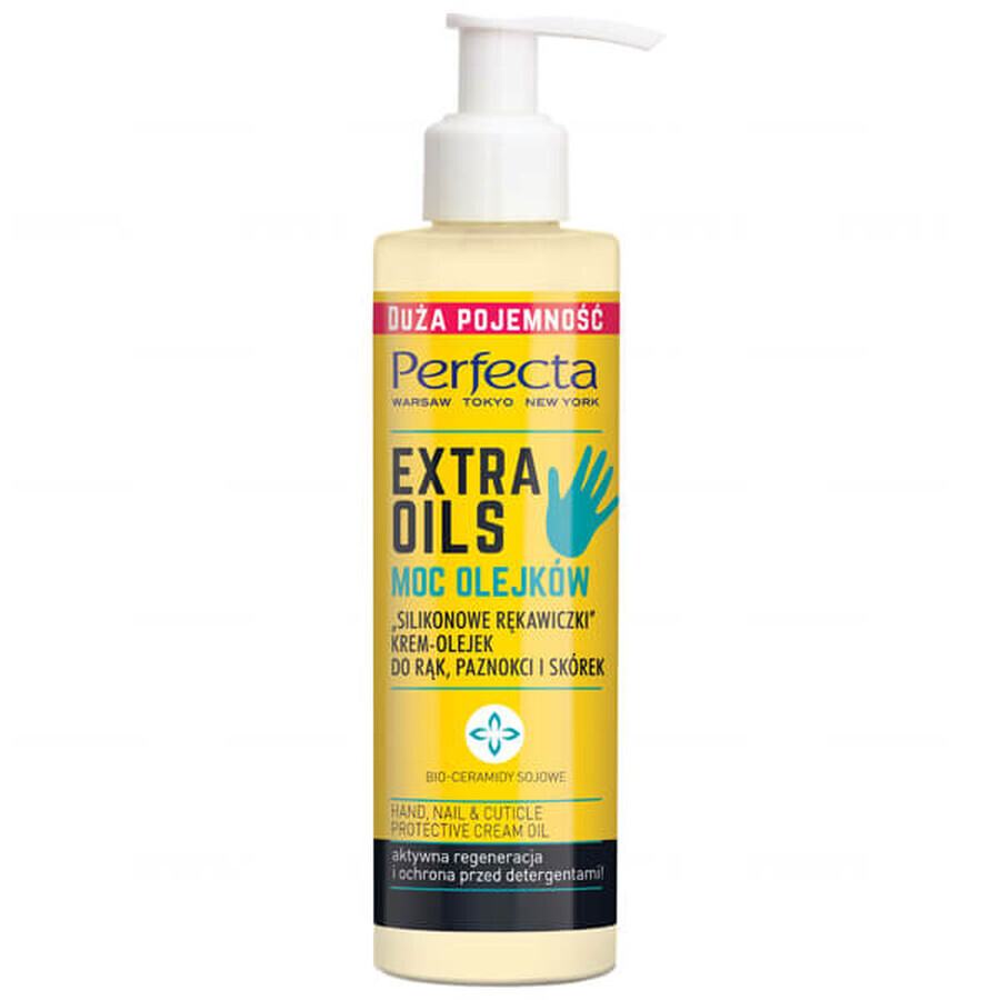 DAX Perfecta Extra Oils, Silikonhandschuh Handcreme-Öl für Nägel und Nagelhaut, 195 ml