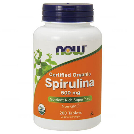 Now Foods, Spirulina 500 mg, 200 tabletten