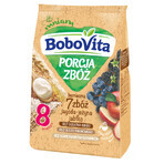 BoboVita Porcja Zbóż Porridge 7 cereale, afine, mure, mere, fără lapte, fără zahăr adăugat, după 8 luni, 170 g