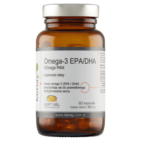 Kenay, Omega-3 EPA/ DHA EZmega Max, 60 cápsulas