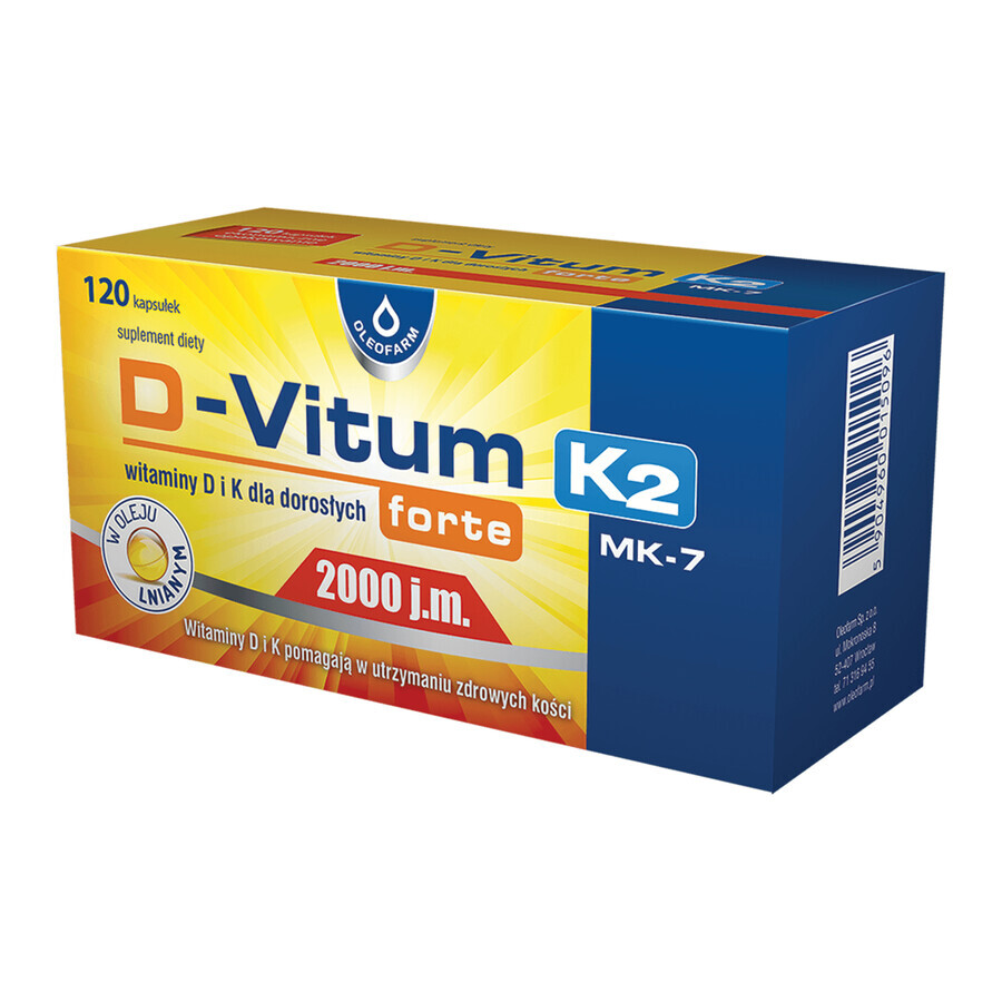 D-Vitum forte 2000 IU. K2 MK-7, 120 Kapseln