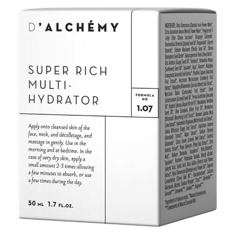 D'Alchemy Super Rich Multi-Hydrator, crème riche pour peaux sèches, 50 ml