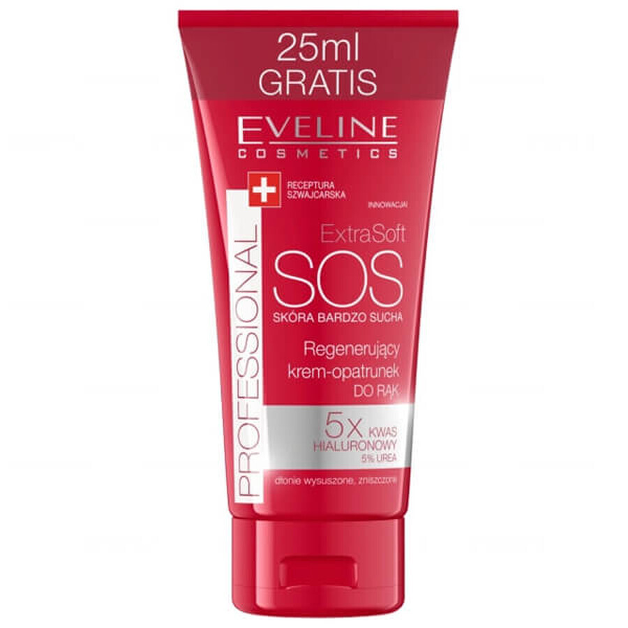 Eveline Cosmetics ExtraSoft SOS, Handpflegecreme, sehr trockene Haut, 75 ml + 25 ml als Geschenk