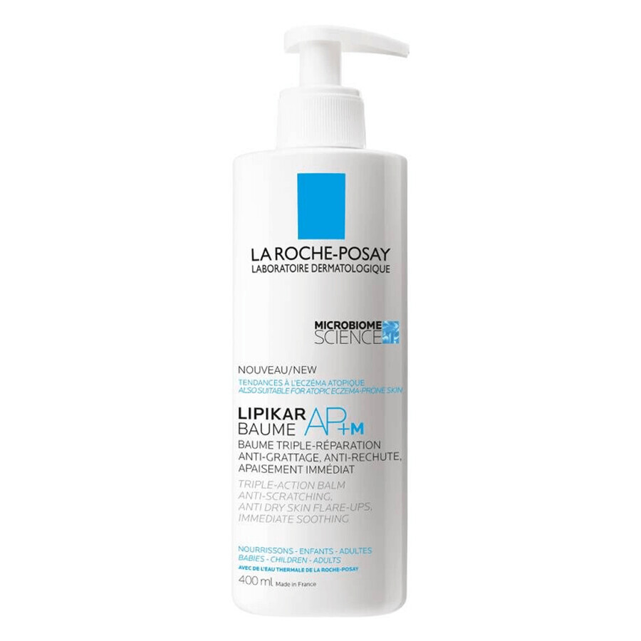 La Roche-Posay Lipikar Baume AP+M, loción corporal, piel seca y atópica, desde el nacimiento, 400 ml