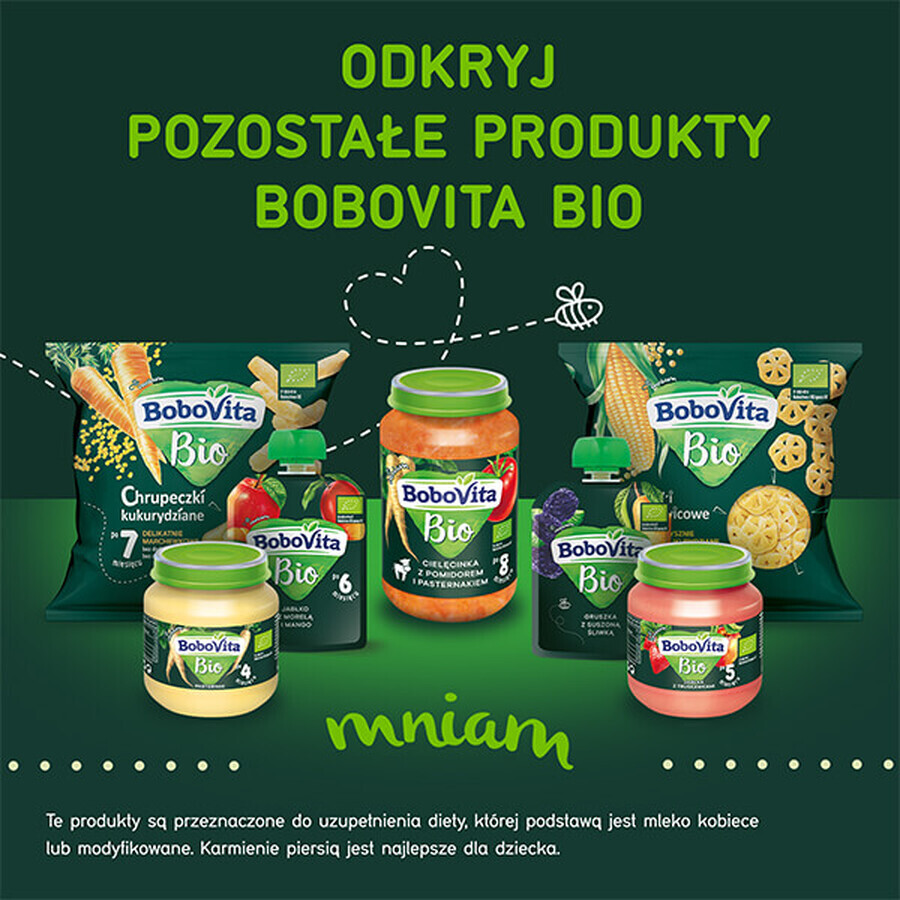 BoboVita Bio Dessert, mela, nettarina e banana dopo 5 mesi, 125 g