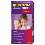 Ibuprom for children Forte 200 mg/ 5 ml, oral suspension, from the age of 3 months, strawberry flavor, 150 ml