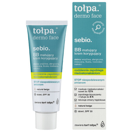 Tolpa Dermo Face, Sebio, BB cream, Natuurlijk beige,40 ml