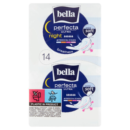 Bella Perfecta Ultra, Damenbinden Extra Soft mit Flügeln, extra lang, Night, 14 Stück