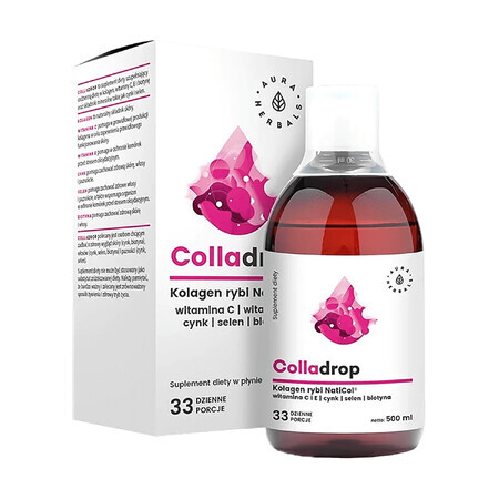 Aura Herbals, Colladrop NatiCol Fisch Kollagen + Vitamin C, 500 ml