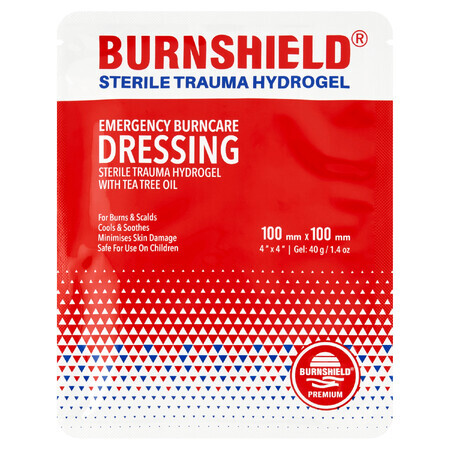 Burnshield, pansament hidrogel pentru arsuri, 10 x 10 cm, 1 buc