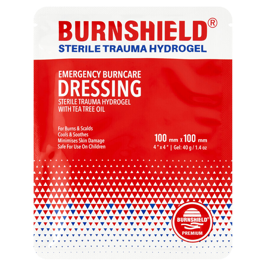 Burnshield, pansament hidrogel pentru arsuri, 10 x 10 cm, 1 buc