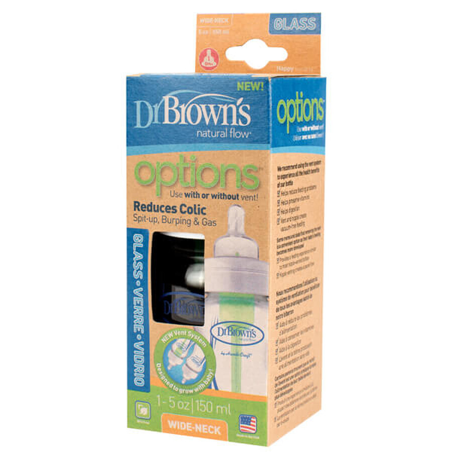 Dr. Brown's, Glasflasche, weithalsig Optionen +, 150 ml, 1 Stück