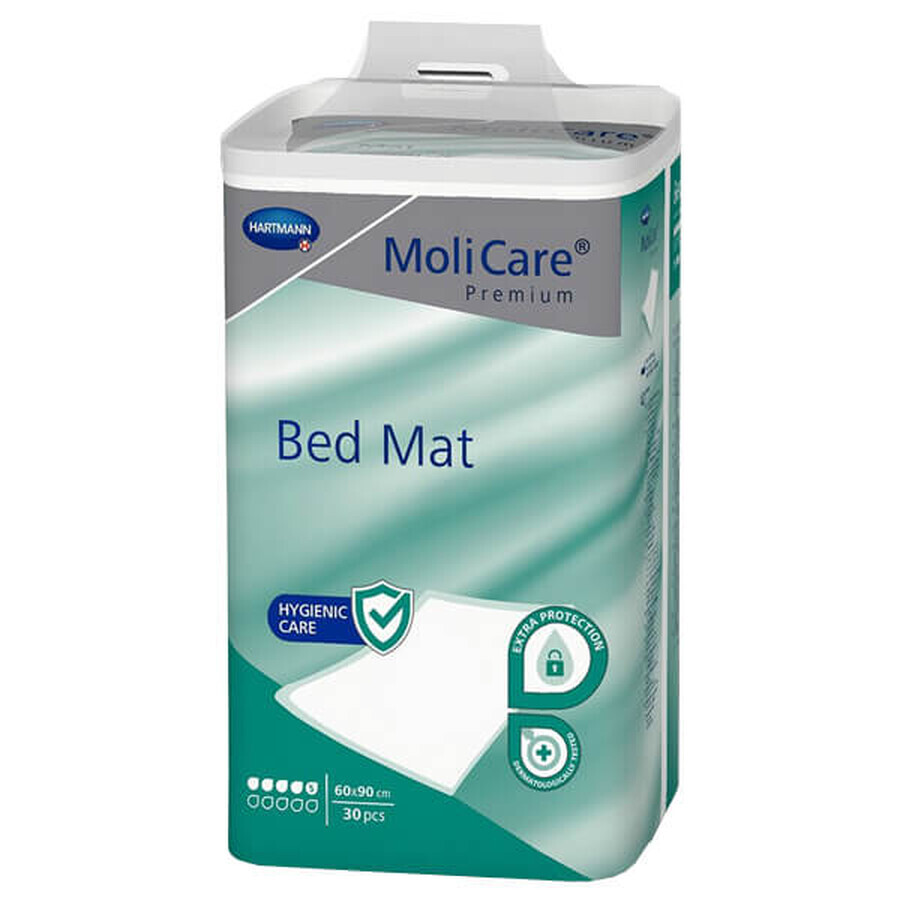 MoliCare Premium Bed Mat, tampon absorbant, 60 cm x 90 cm, 5 gouttes, 30 pièces