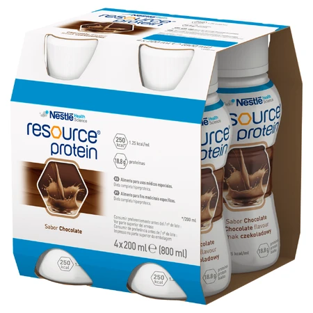 Resource Protein, Nährstoffpräparat, Schokoladengeschmack, 4 x 200 ml