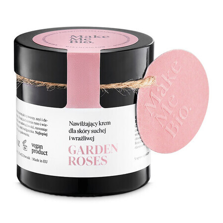 Make Me Bio Garden Roses &amp; Vanilla, crema de rosas y vainilla para pieles secas y sensibles, 60 ml