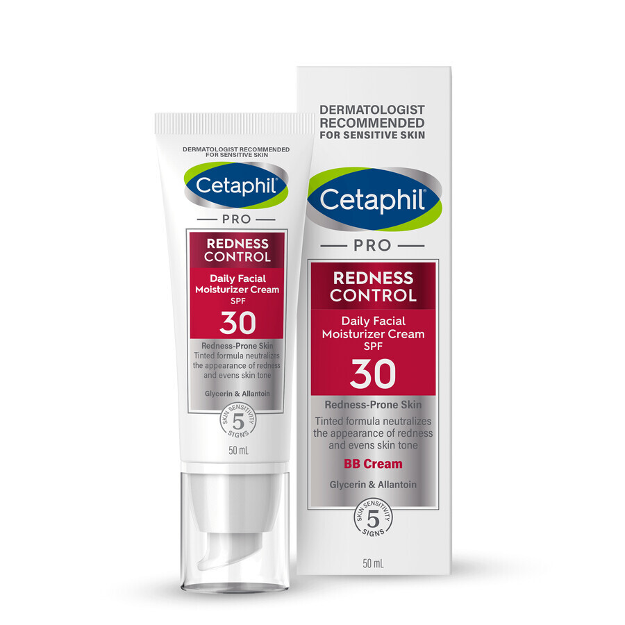 Cetaphil Pro Redness Control BB, feuchtigkeitsspendende Tagescreme, empfindliche Haut, SPF 30, 50 ml