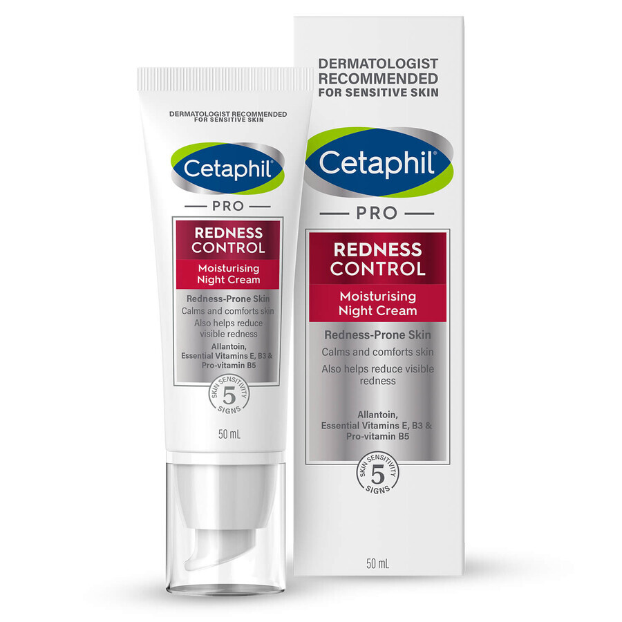 Cetaphil Pro Redness Control, feuchtigkeitsspendende Nachtcreme, empfindliche Haut, 50 ml