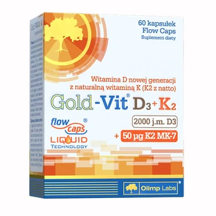 Olimp Gold-Vit D3 + K2, vitamin D 2000 IU + vitamin K 50 µg, 60 capsules