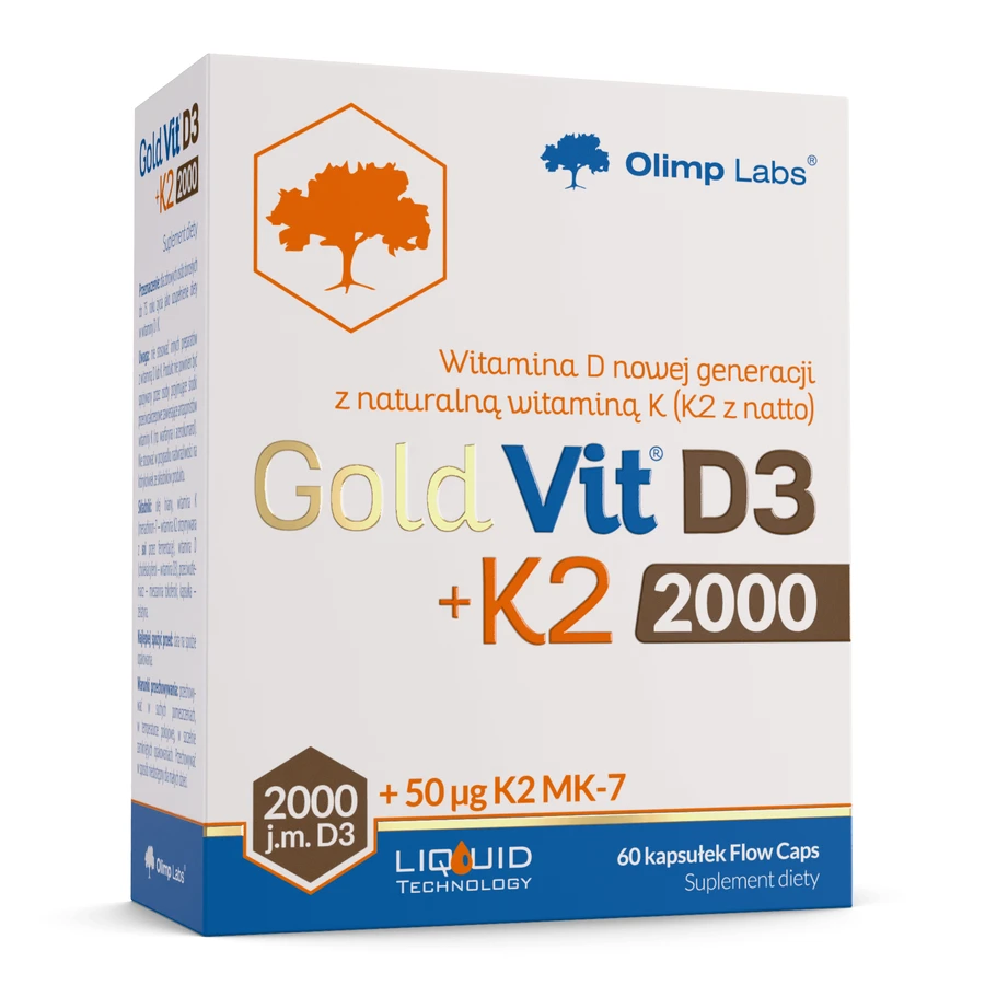 Olimp Gold-Vit D3 + K2, vitamin D 2000 IU + vitamin K 50 µg, 60 capsules