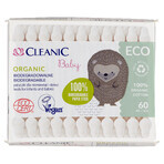 Cleanic Eco Baby Bio, Wattestäbchen für Säuglinge und Kinder, 60 Stück