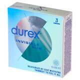 Durex Invisible Close Fit, bijpassende condooms, 3 stuks