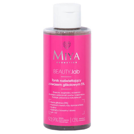 Miya BEAUTY.lab, Aufhellendes Tonikum mit Glykolsäure 5%, 150 ml