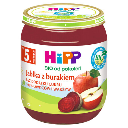 HiPP Bio-Gericht, Apfel und Rote Bete, nach 5 Monaten, 125 g