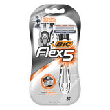 BIC Flex 5, Herrenrasierer, Fünf-Klingen-Rasierer, Einweg, 3 Stück