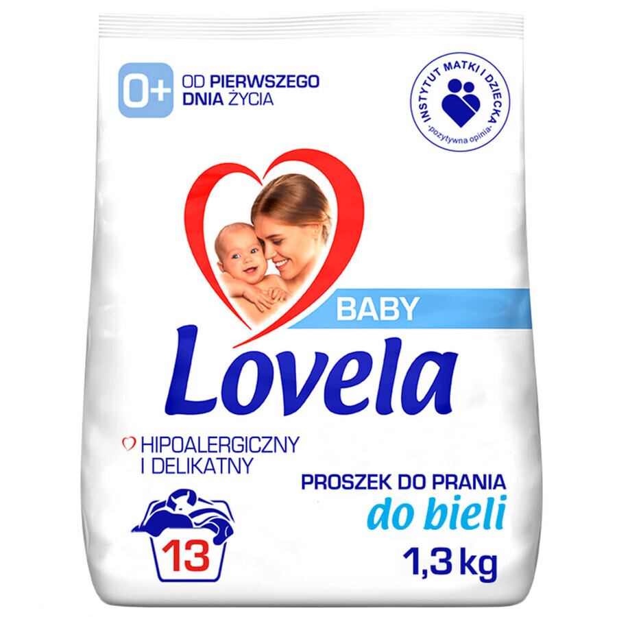 Lovela Baby, Waschpulver für Babykleidung, hypoallergen, weiß, ab Geburt, 1,3 kg