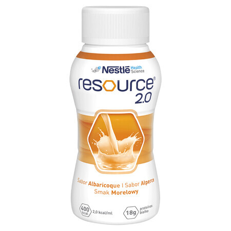 Resource 2.0, supliment nutritiv, aromă de caise, 4 x 200 ml