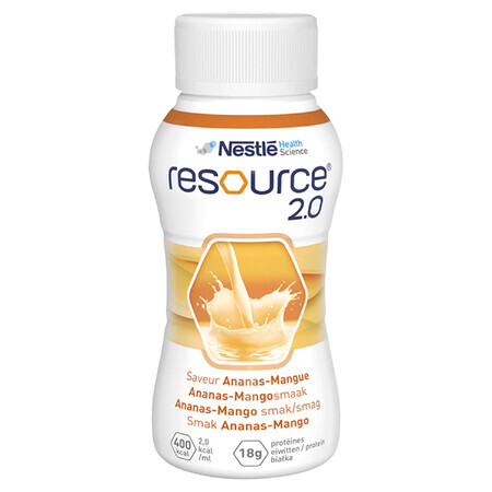 Resource 2.0, nutritional preparation, pineapple-mango flavor, 4 x 200 ml