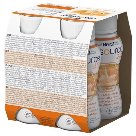Resource 2.0, Nährstoffpräparat, Ananas-Mango-Geschmack, 4x200 ml