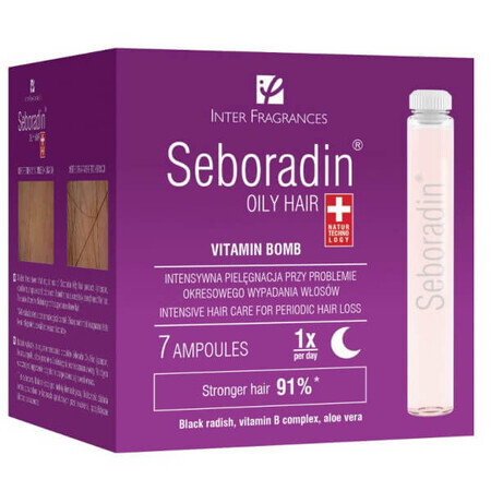 Seboradin Păr gras, tratament de întărire și regenerare a părului, 5,5 ml x 7 fiole