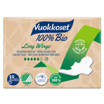 Vuokkoset, Nachttücher aus Bio-Baumwolle, 100% Bio, Long Wings, 10 Stück