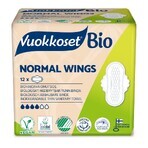 Vuokkoset, Damenbinden aus Bio-Baumwolle, 100% Bio, Normal Wings, 12 Stück