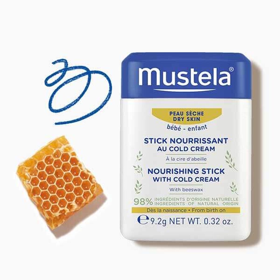 Mustela Bebe Enfant, Schutzstift mit Cold Cream, ab Geburt, 9,2 g