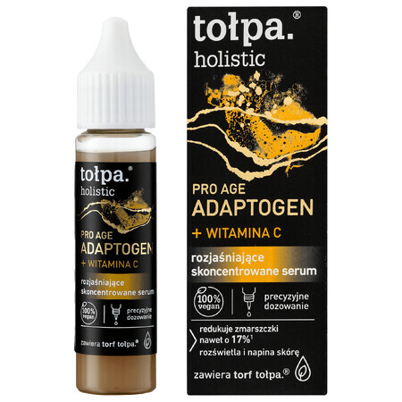 Tolpa Holistic Pro Age, sérum concentré éclaircissant pour le visage, adaptogène + vitamine C, 20 ml