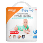 AKUKU Baby Soft, Einwegbinden, 40 x 60 cm, A0500, 15 Stück