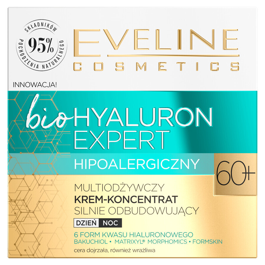 Eveline Cosmetics Bio Hyaluron Expert 60+, Multi-nourishing Creme-Konzentrat, 50 ml