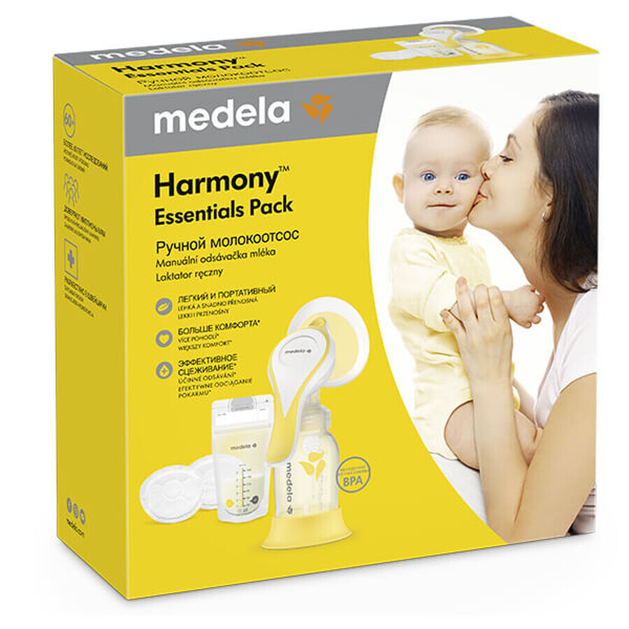 Medela Harmony Flex, manuelle Milchpumpe, 2-Phasen-Milchpumpe + Set mit dem wichtigsten Zubehör