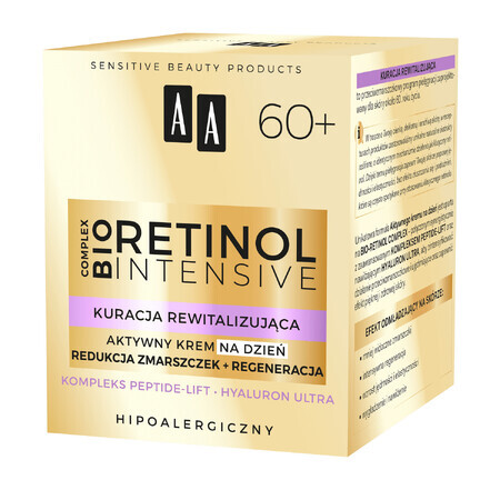 AA Retinol Intensive 60+, actieve dagcrème, rimpelvermindering + regeneratie, 50 ml