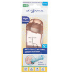 Difrax Natural, biberon S anti-colic, îngust, cu tetină cu flux lent, Blossom, de la naștere, 170 ml